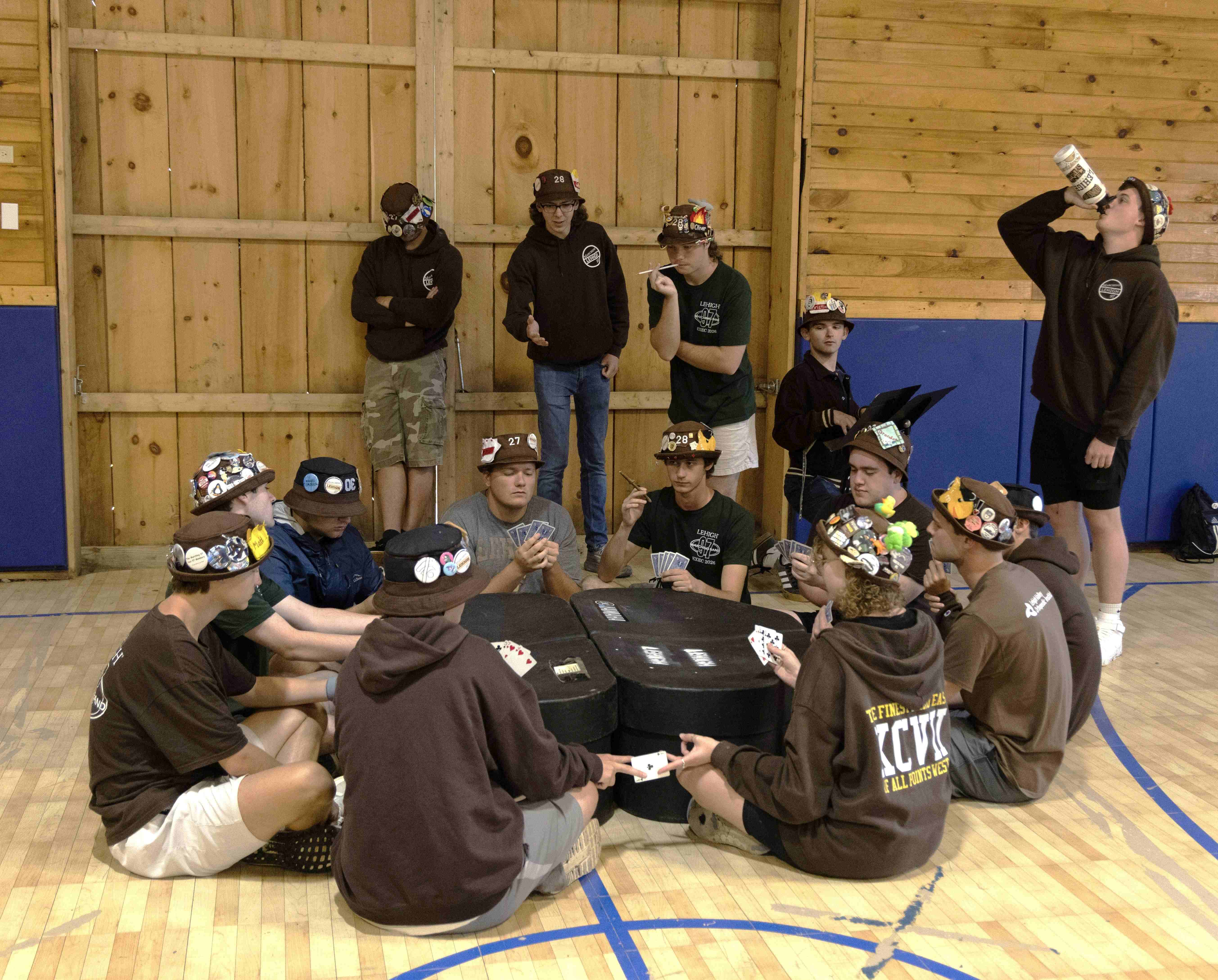 Ranks 6 and 9 doing a rendition of 'Dogs Playing Poker' by Cassius Marcellus Collidge.